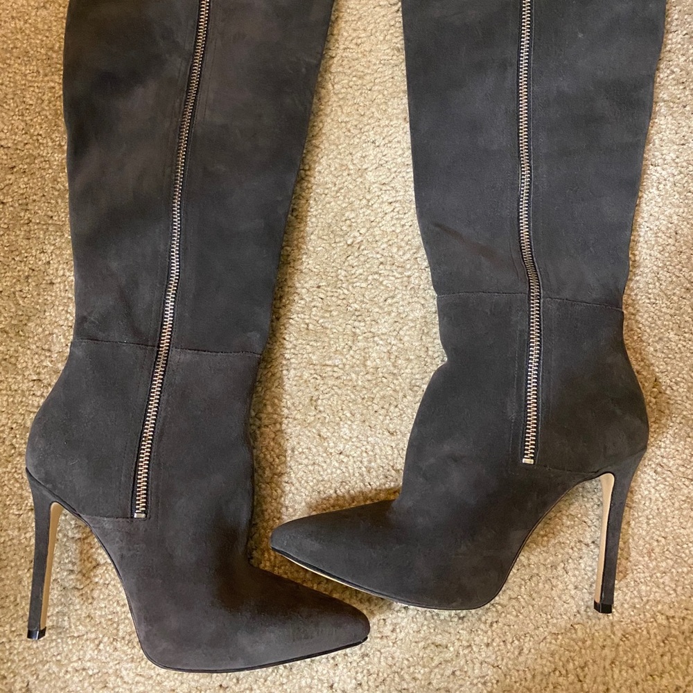 Michael Kors gray suede boots